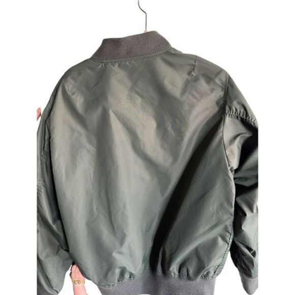 EUC - Mens Military Style Bomber Jacket with patches - Picture 5 of 10